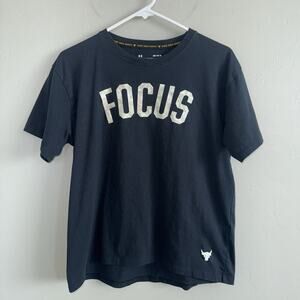 Under Armour Project Rock Focus Blood Sweat Respect Black T-Shirt Mens #1355714